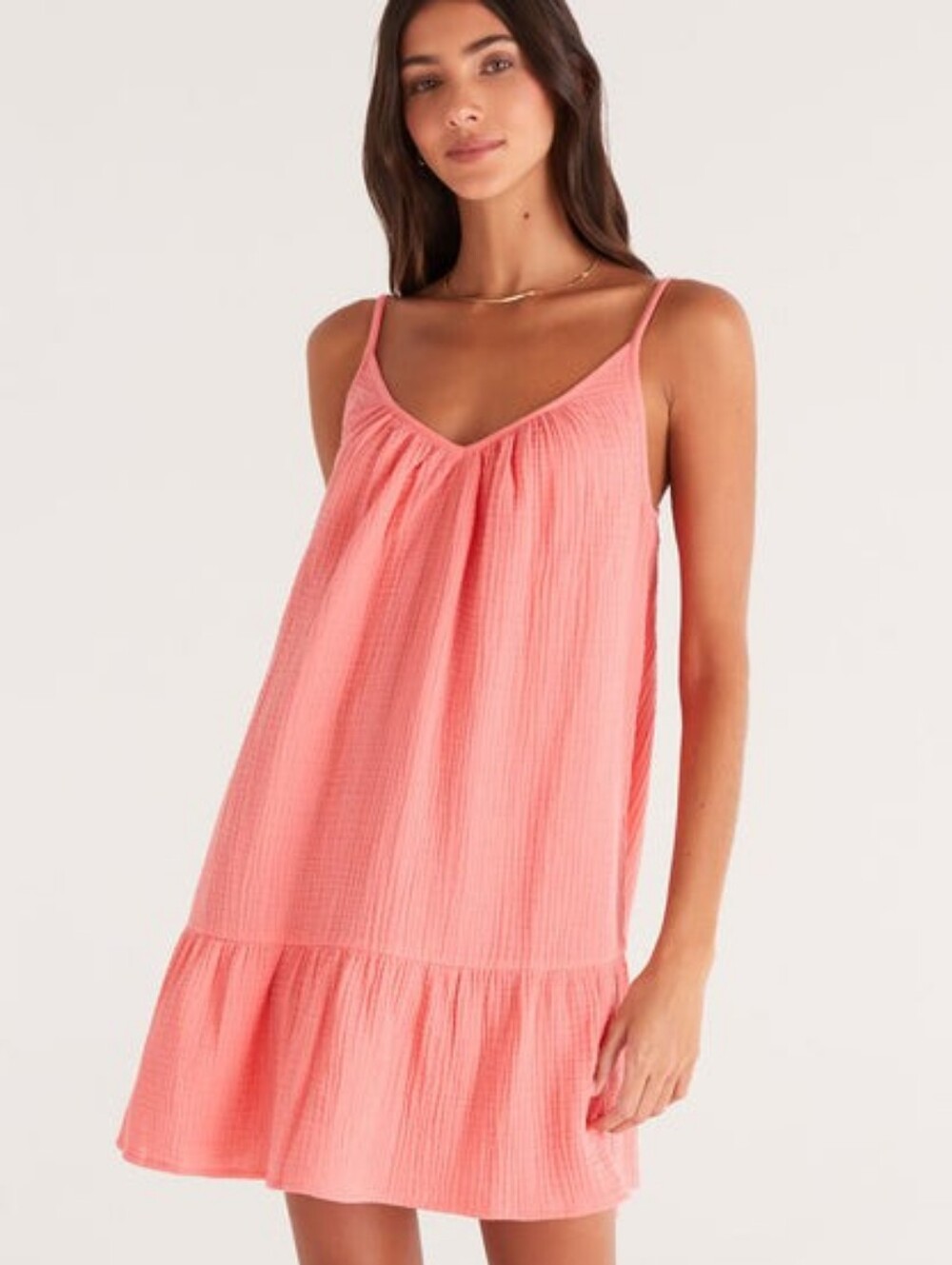 Z SUPPLY amalia gauze dress in coral